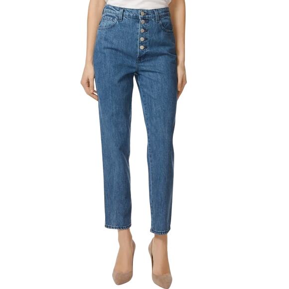 J Brand Denim - J Brand Women's High-Rise Button Fly Cropped Jeans, Heather Electrify, Size 27